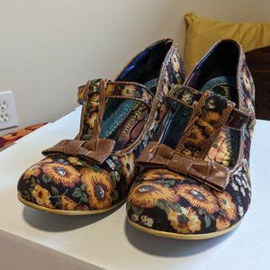 Irregular Choice Floral Low-Heeled Pumps